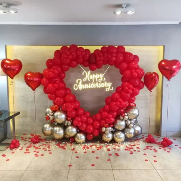 Amazing Red Heart Happy Anniversary Decoration